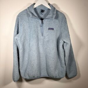 Patagonia Los Gatos 1/4 Zip Fleece Pullover Blue Women’s Large Sherpa Jacket